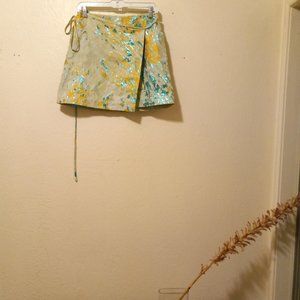 Douglas Hannant Paintbrush Stroke/Splatter Wrap Skirt Abstract Wearable Art